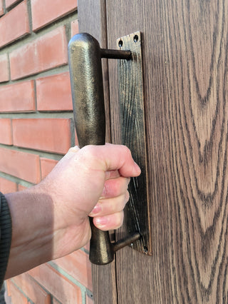 Hand Forged Baseball Bat Door Handle: Metal Barn Door Pull