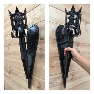 Wrought Iron Wall Sconce: Medieval Torch Lamp
