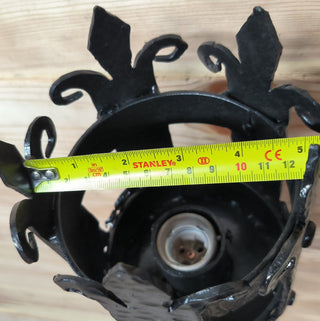 Hand Forged Viking Torch Wall Sconce: Black Metal Interior Light