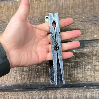 Clothespin Iron Door Handle: Unique Hand-Forged Barn Decor