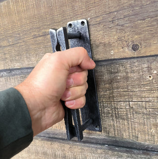 The clothespin Door Handle, Unique handcrafted door handle, Unusual door decor, Barn Door Handle, Iron Door Pull