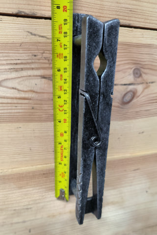 Clothespin Iron Door Handle: Unique Hand-Forged Barn Decor
