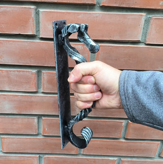 Hand Forged Steel Horse Barn Door Handle: Rustic Stable Decor