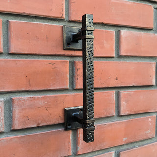 Hand Forged Wrought Iron Door Handle: Rustic Barn Door Decor