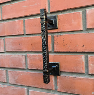 Hand Forged Wrought Iron Door Handle: Rustic Barn Door Decor