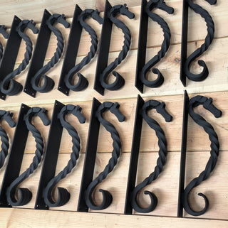 Reserve Horse door handle, metal handle, hand forged handle, barn door handle, door decor, wrought hardware, metal forged handle