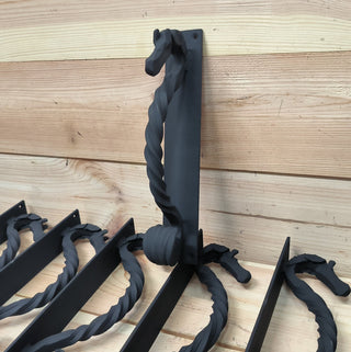 Reserve Horse door handle, metal handle, hand forged handle, barn door handle, door decor, wrought hardware, metal forged handle