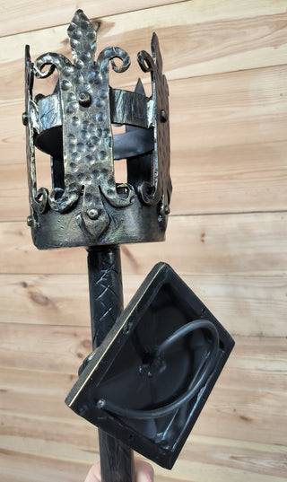 Hand Forged Metal Viking Torch Wall Sconce - Bronze Interior Light