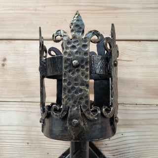 Hand Forged Metal Viking Torch Wall Sconce - Bronze Interior Light