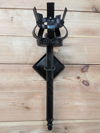 Hand Forged Black Metal Wall Sconce Lamp