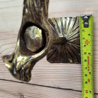 Hand Forged Branch Door Handles: Gold Metal Barn Door Pulls (Pair)