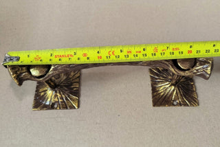 Hand Forged Branch Door Handles: Gold Metal Barn Door Pulls (Pair)