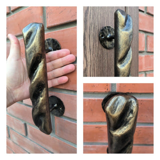 Hand Forged Metal Door Handle: Cafe, Bakery, Barn Door