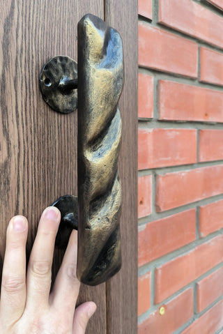 Cafe door handle, bakery door handle, Barn door handle, Metal door handle, Baguette, bread roll, panini.