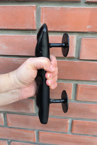 Hand Forged Metal Door Handle: Custom Bakery Cafe Decor