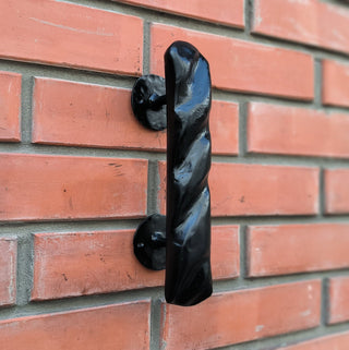 Hand Forged Metal Door Handle: Custom Bakery Cafe Decor