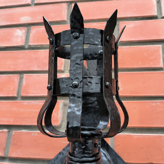 Gothic sconce, Metal wrought iron sconce, Torch wall lamp, Medieval style light fixture