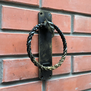Hand Forged Wrought Iron Door Knocker Ring: Barn Door Handle