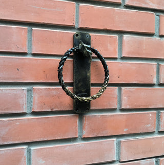 Hand Forged Wrought Iron Door Knocker Ring: Barn Door Handle