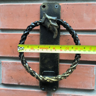 Door knocker, Wrought iron handle Ring, Hand forged handle, Door handle, Metal handle, Barn door handle