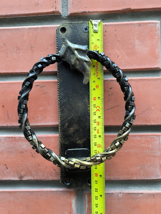 Hand Forged Wrought Iron Door Knocker Ring: Barn Door Handle