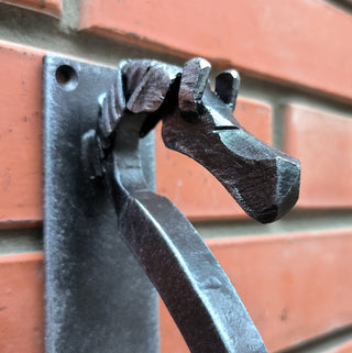 Hand Forged Steel Horse Barn Door Handle: Rustic Stable Decor