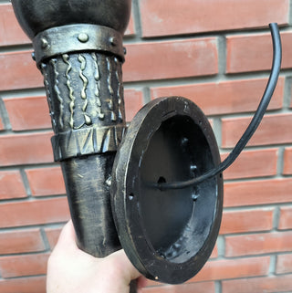 Handmade Forged Steel Wall Sconce: Medieval Torch Light