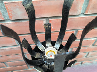 Handmade Forged Steel Wall Sconce: Medieval Torch Light