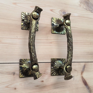 Barn door handle, A pair of door handles Branches, Metal door pull