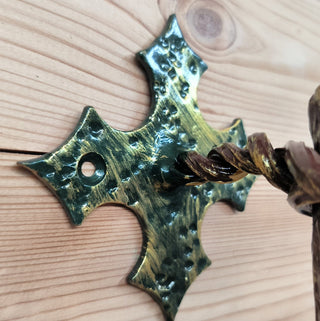 Hand Forged Metal Barn Door Handles: Branch Design, Gold Finish (Pair)