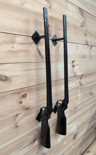 A pair of door handles, Shotgun, Rifle, Gun,The hunter's door handles, Barn door handle,Front door handle, Metal handle, Door decor