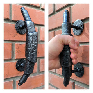 Hand Forged Metal Bread Roll Door Handle: Bakery Cafe Barn Decor