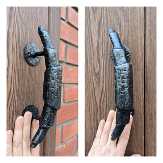 Hand Forged Metal Bread Roll Door Handle: Bakery Cafe Barn Decor