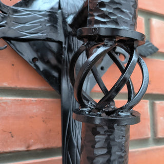 Gothic sconce, Metal wrought iron sconce, Torch wall lamp, Medieval style light fixture