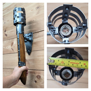 Hand Forged Viking Wall Sconce Torch: Medieval Style Lantern