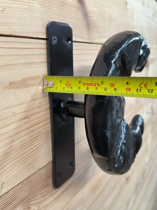 Hand Forged Croissant Door Handle: Bakery Cafe Decor