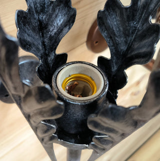 Handmade Wrought Iron Wall Sconce: Rustic Metal Light Fixture, available in 4 finishes