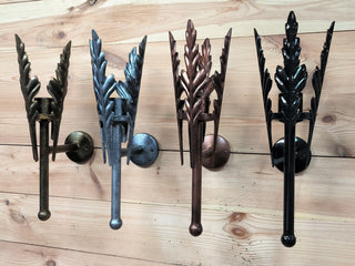 Handmade Wrought Iron Wall Sconce: Rustic Metal Light Fixture, available in 4 finishes