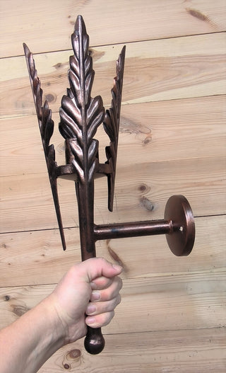 Handmade Wrought Iron Wall Sconce: Rustic Metal Light Fixture, available in 4 finishes
