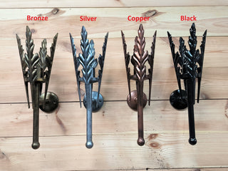 Handmade Wrought Iron Wall Sconce: Rustic Metal Light Fixture, available in 4 finishes