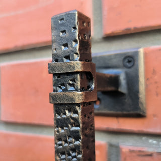 Hand Forged Wrought Iron Door Handle: Rustic Barn Door Decor