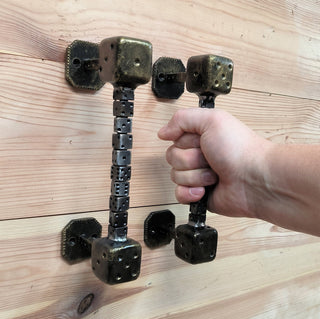 A pair of door handles Cube, Dice, Door handle, Metal handle, Barn door handle, Door decor