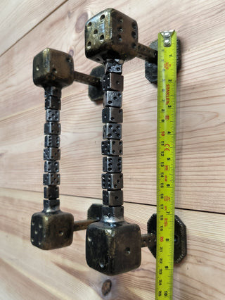Dice Door Handles: Metal Cube Barn Door Decor (Pair)