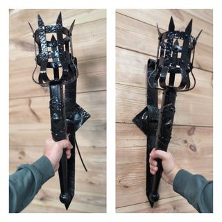 Gothic sconce, Metal wrought iron sconce, Torch wall lamp, Medieval style light fixture