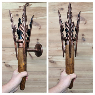 Hand Forged Wrought Iron Wall Sconce: Rustic Medieval Torch Light