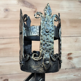 Hand Forged Metal Viking Torch Wall Sconce - Bronze Interior Light