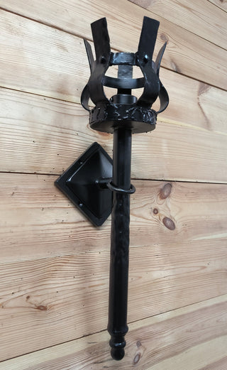 Hand Forged Black Metal Wall Sconce Lamp