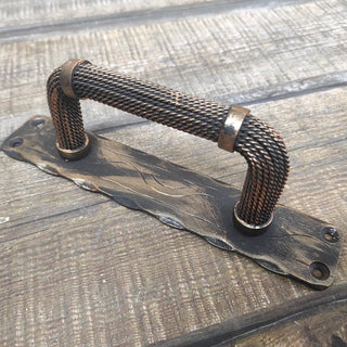 Hand Forged Barn Door Handle: Twisted Metal Gate Handle