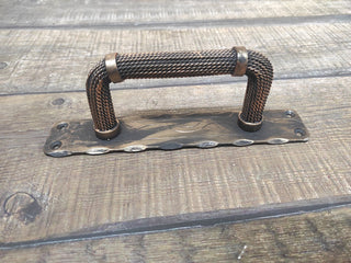Hand Forged Barn Door Handle: Twisted Metal Gate Handle