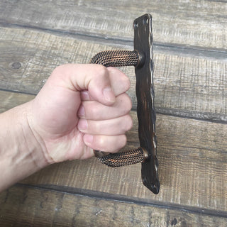 Hand Forged Barn Door Handle: Twisted Metal Gate Handle